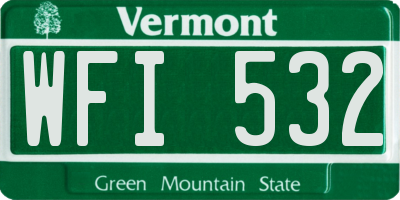 VT license plate WFI532