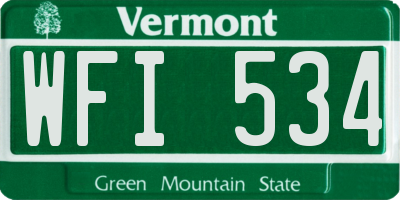 VT license plate WFI534