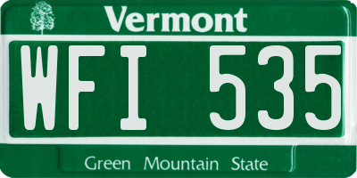 VT license plate WFI535