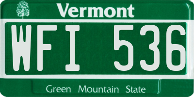 VT license plate WFI536