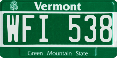 VT license plate WFI538