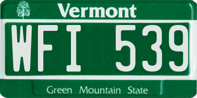 VT license plate WFI539