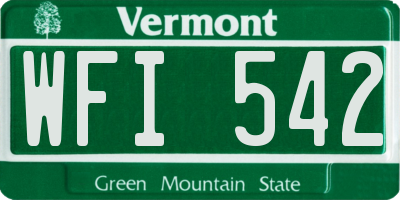 VT license plate WFI542