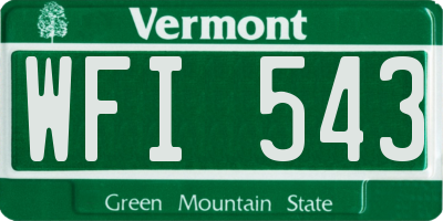 VT license plate WFI543