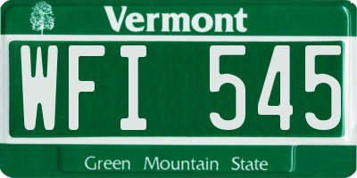 VT license plate WFI545