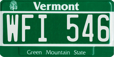 VT license plate WFI546