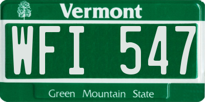 VT license plate WFI547