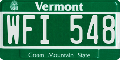 VT license plate WFI548