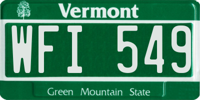 VT license plate WFI549