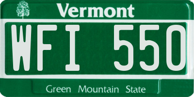 VT license plate WFI550