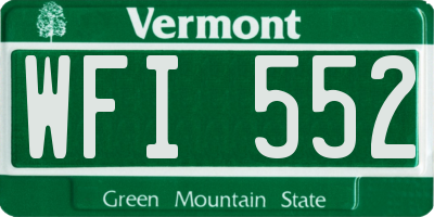 VT license plate WFI552