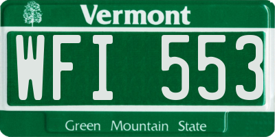VT license plate WFI553