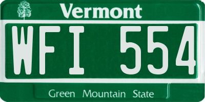 VT license plate WFI554