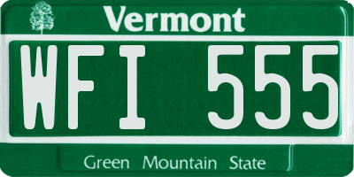 VT license plate WFI555