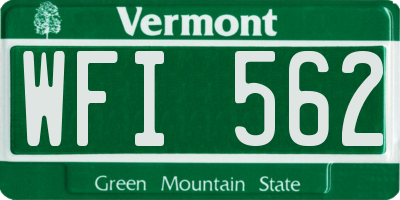 VT license plate WFI562