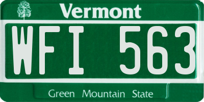VT license plate WFI563