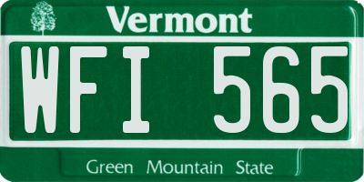 VT license plate WFI565