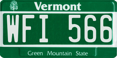 VT license plate WFI566
