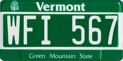 VT license plate WFI567
