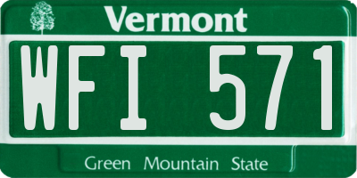 VT license plate WFI571