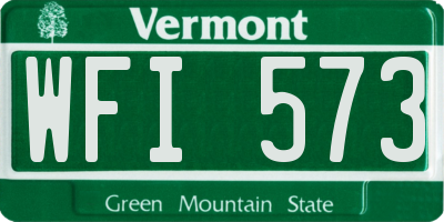 VT license plate WFI573