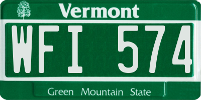 VT license plate WFI574
