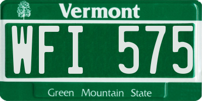 VT license plate WFI575