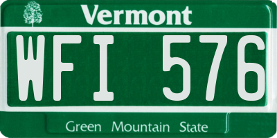 VT license plate WFI576