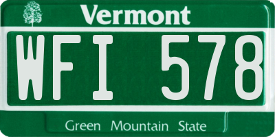 VT license plate WFI578