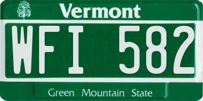 VT license plate WFI582