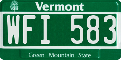 VT license plate WFI583