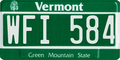 VT license plate WFI584