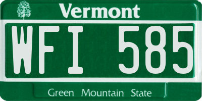 VT license plate WFI585