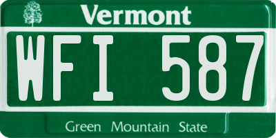 VT license plate WFI587