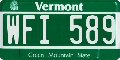 VT license plate WFI589