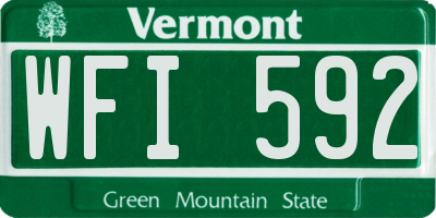 VT license plate WFI592