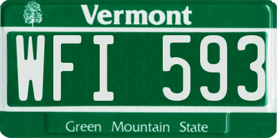 VT license plate WFI593
