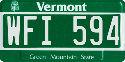 VT license plate WFI594
