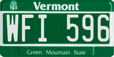 VT license plate WFI596