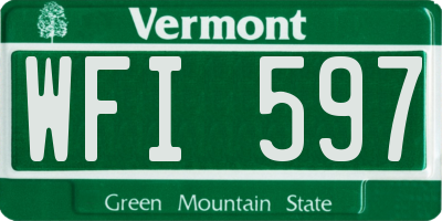 VT license plate WFI597