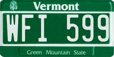 VT license plate WFI599