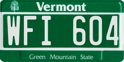 VT license plate WFI604