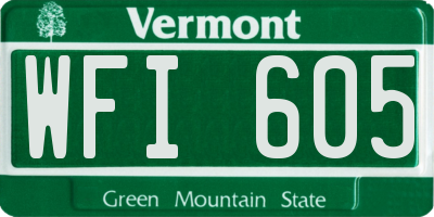VT license plate WFI605