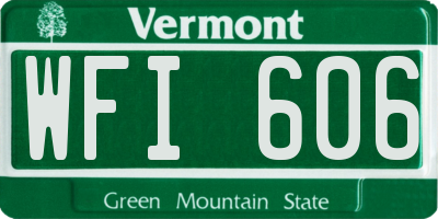VT license plate WFI606