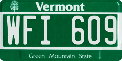 VT license plate WFI609