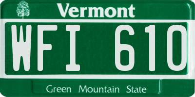 VT license plate WFI610