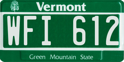 VT license plate WFI612