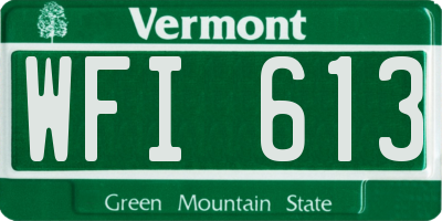 VT license plate WFI613
