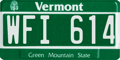VT license plate WFI614