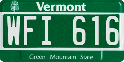VT license plate WFI616